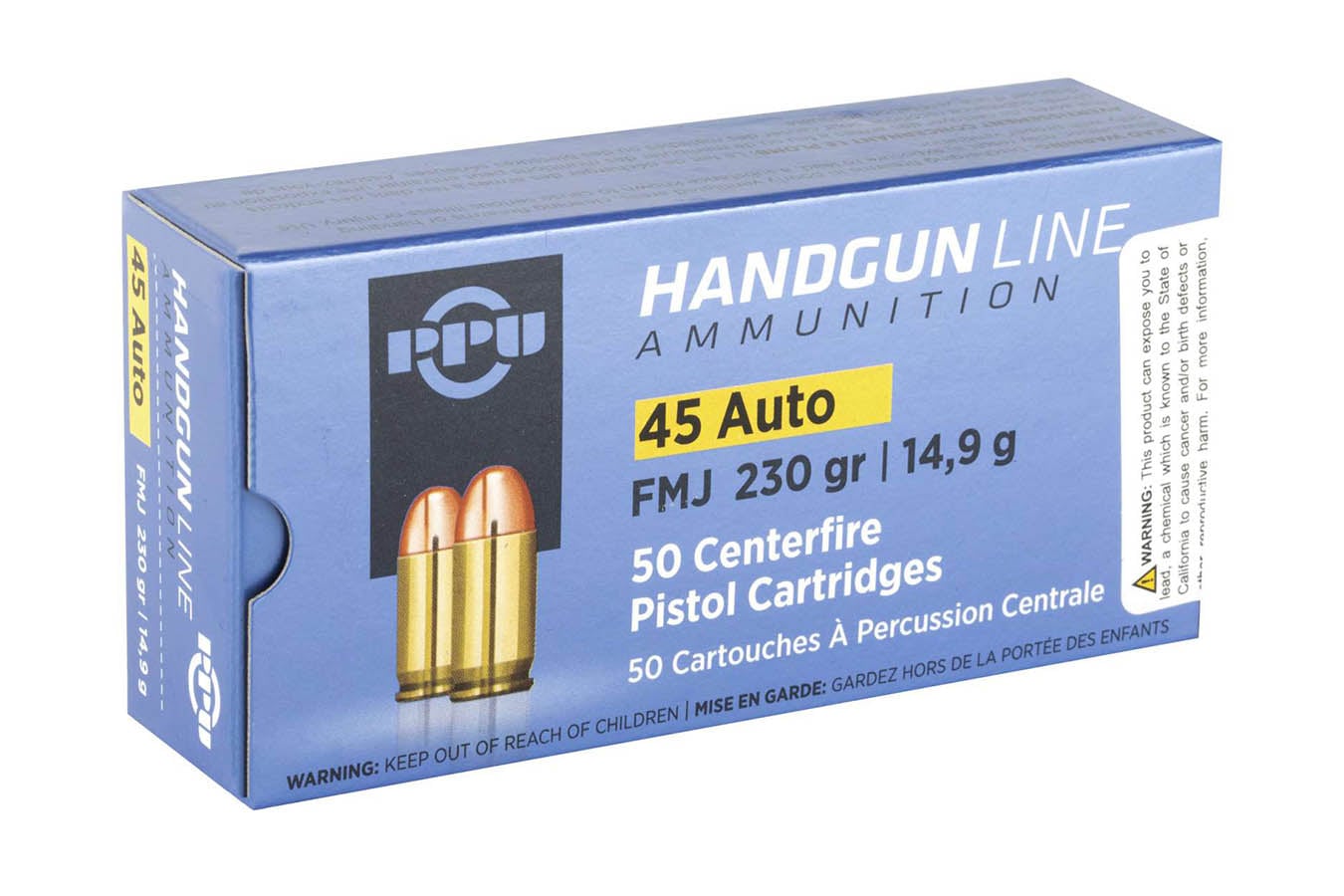PPU 45 ACP 230 gr FMJ Handgun 50/Box